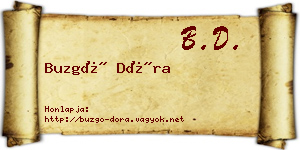 Buzgó Dóra névjegykártya